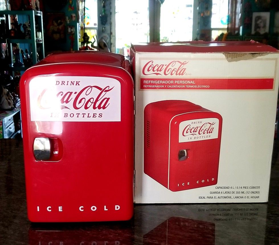 10.5” H -9.5” L Mini Coca Cola Fridge