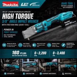 Brushless Cordless High Torque Square Drive Angle Impact Wrench