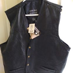 Genuine Black Leather Vest