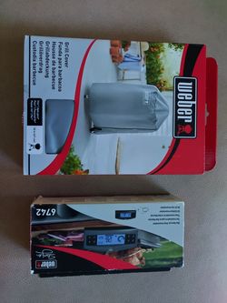 Brand New Weber 18 in Cover and Weber BBQ Digital Thermometer