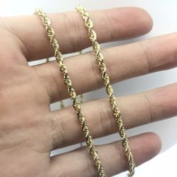 Gold Chain Rope 14K Solid New