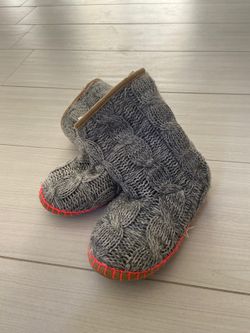 Furry winter boots big girls grey 5-6