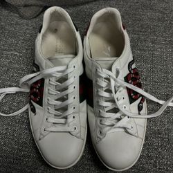Gucci Ace Kingsnake Leather Trainers