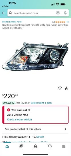 2010-2012 Ford Fusion Hybrid Headlight