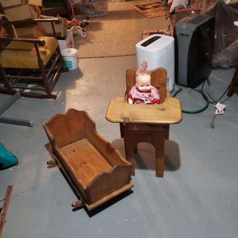 Doll Cradle & High Chair