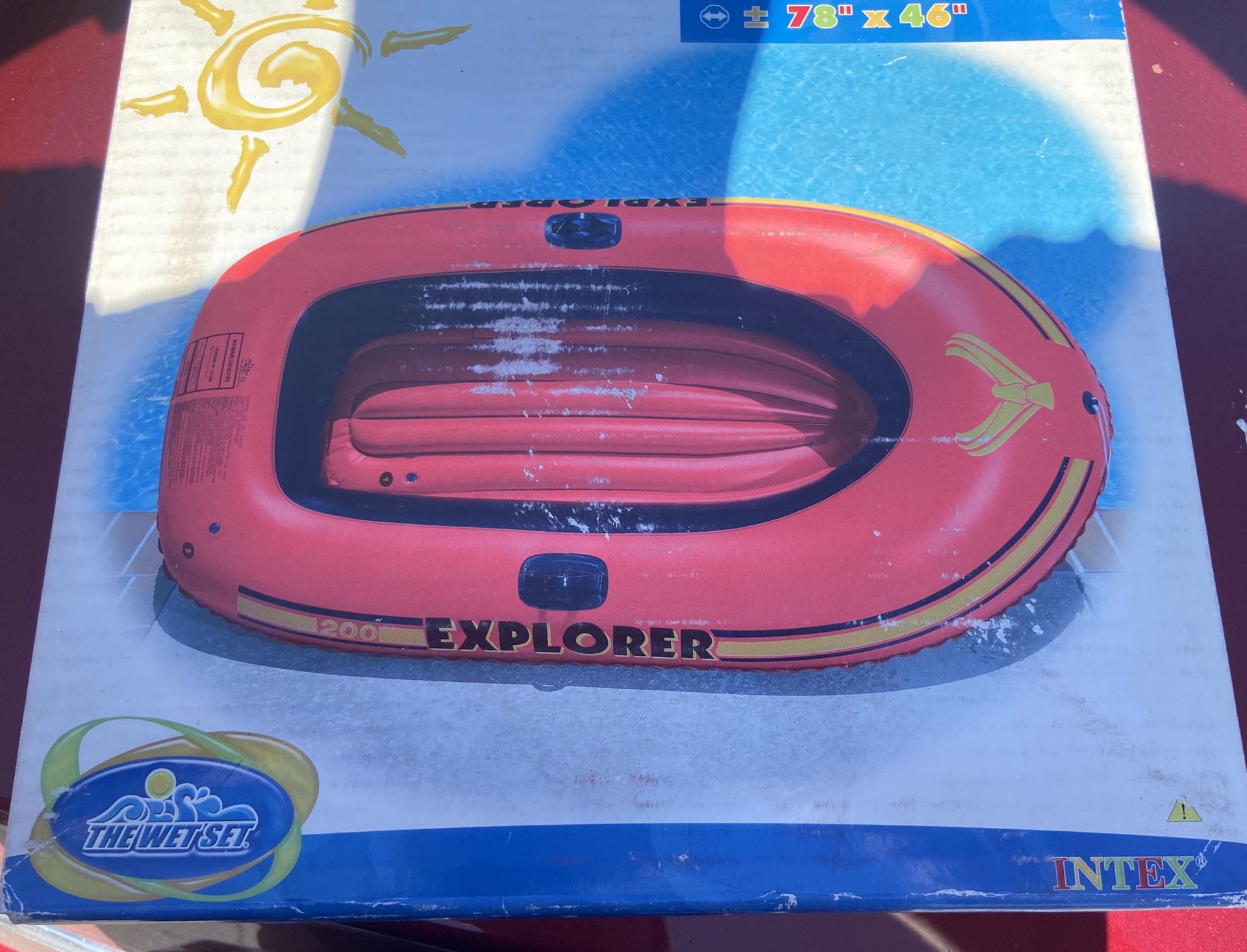 Explorer 200 inflatable boat -Two person- Brand New 78” x 46” Paddles Not included