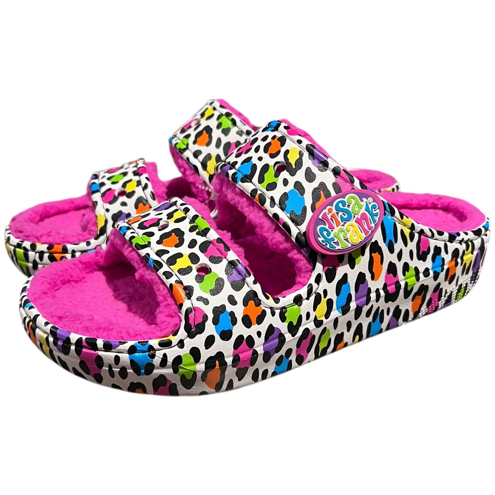 Crocs Lisa Frank Cozzzy Platform Sandals Fur Lined Woman’s Size 9 Mens Size 7