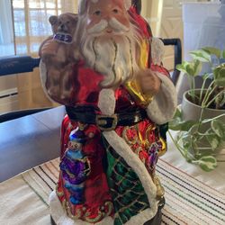 14” Tall Santa Claus Collector Glass Figurine: 2004