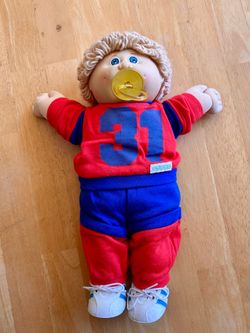 Vintage 1980s Cabbage Patch Kids Boy Doll in Original #31 Tracksuit & Pacifier
