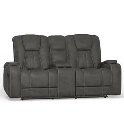 Leather Reclining Sofa And Love Seat 