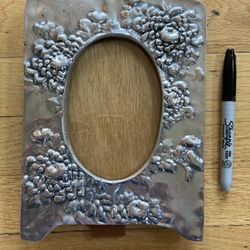 Pewter And Wood Vintage Photo Frame 