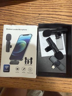 Wireless Lavalier Microphone Set for video recording speaking microphone 🎤 videos, for iPhone or tablet