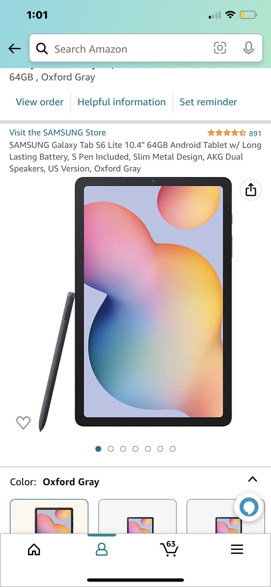 SAMSUNG Galaxy Tab S6 Lite 10.4" 64GB Android Tablet w/ Long Lasting Battery, S Pen Included, Slim Metal Design, AKG Dual Speakers, US Version, Oxford