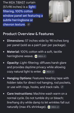 IKEA TIBAST White Chevron Curtains - $25/panel (8 panels: five 98in, three 79in)