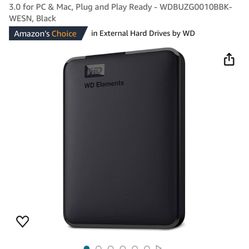 1 TB external Hard Drive Never Opened