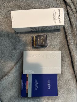 Bundle of Versace Dylan blue dabber, grown alchemist repair mask, REM pallet, eyeko pallet