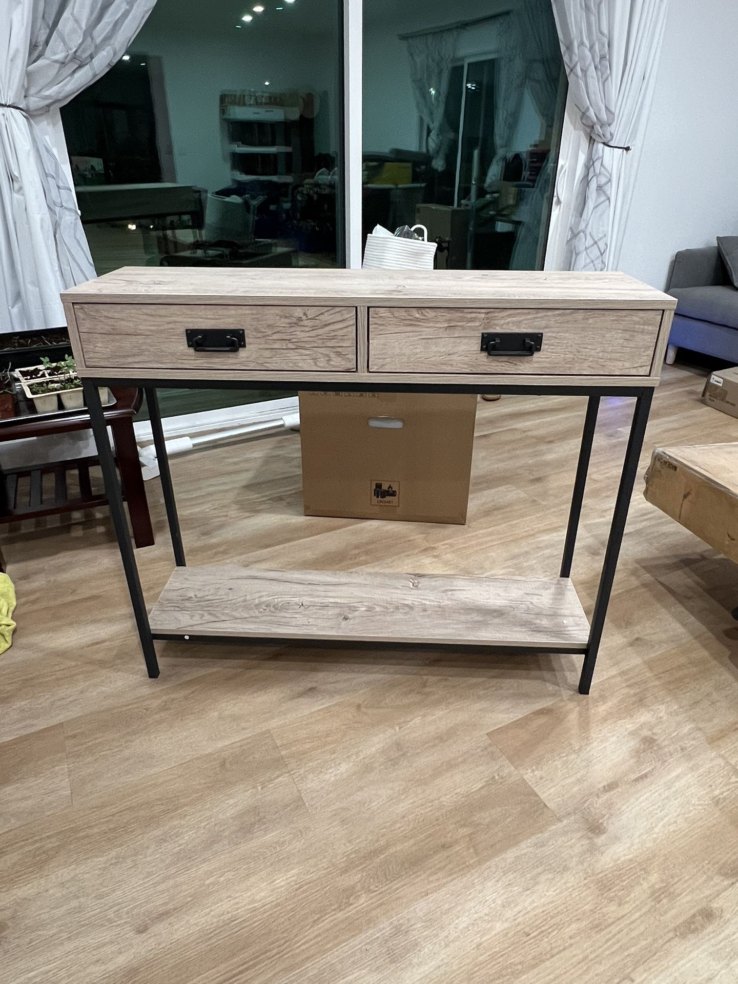 2 Drawer Entryway Console Table for Hallway Foyer