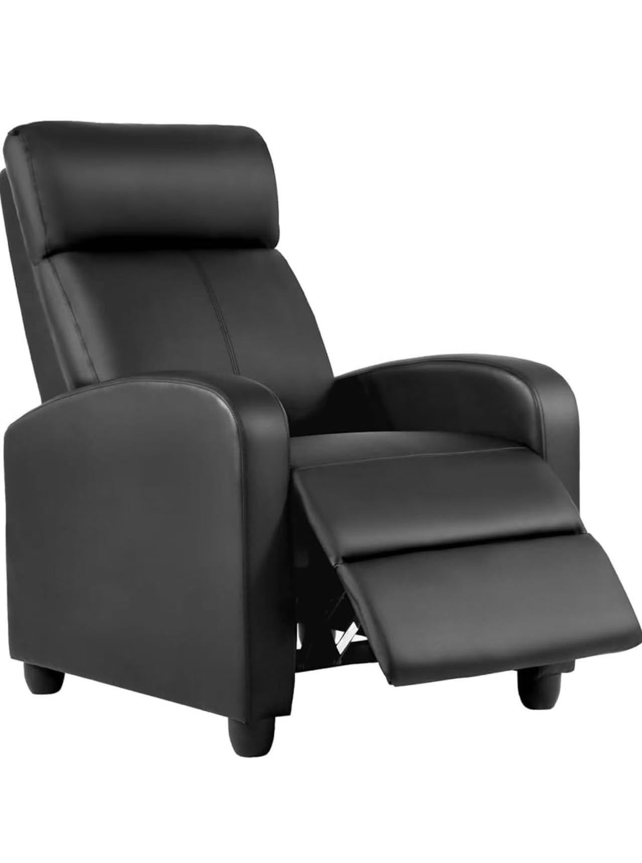 🔥🔥🔥Recliner Chair for Living Room Home Theater Seating Single Reclining Sofa Lounge with Padded Seat Backrest (Black)