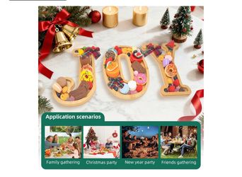 JOY Bamboo Christmas Charcuterie Board Set