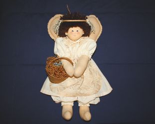 Vintage Karen Drayne Dirty Bunnie: 1989 Girl Angel 18" Hand Made Doll