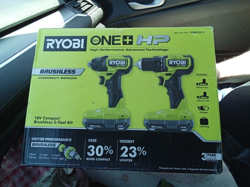 Ryobi Brushless Drill Combo Set Brand New Never Been Opened