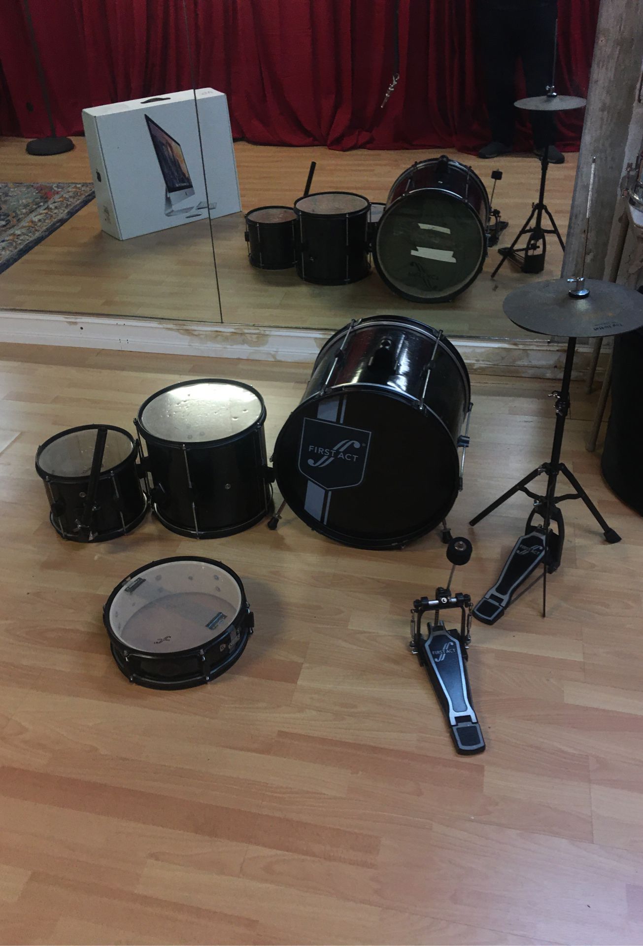 starter drum set first act plays great for a starting drummer