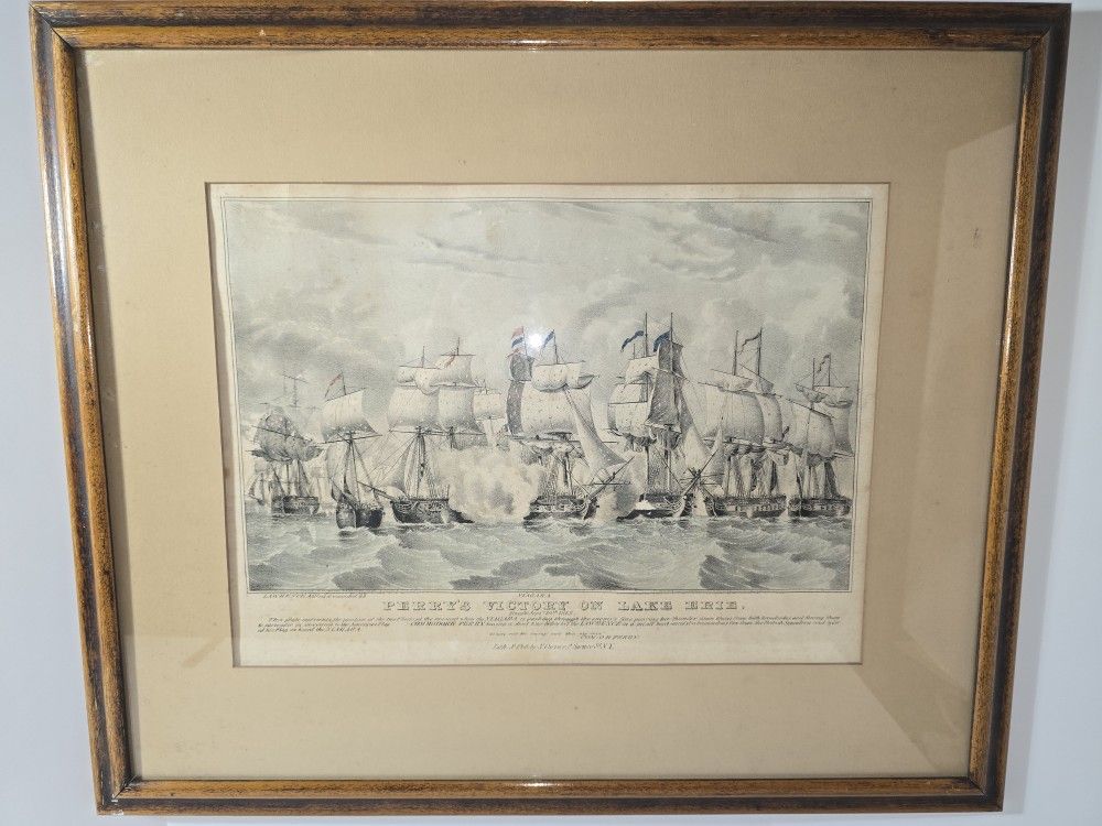 Framed Maritime Print Titled " Perry's Victory On Lake Erie"