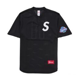 Supreme S Logo Baseball Jersey Black