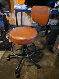 Rolling Stool Chair with Back Rest