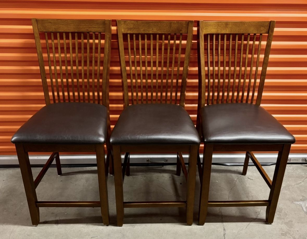 Set Of 3 Beautiful Counter Height Cushioned Chairs