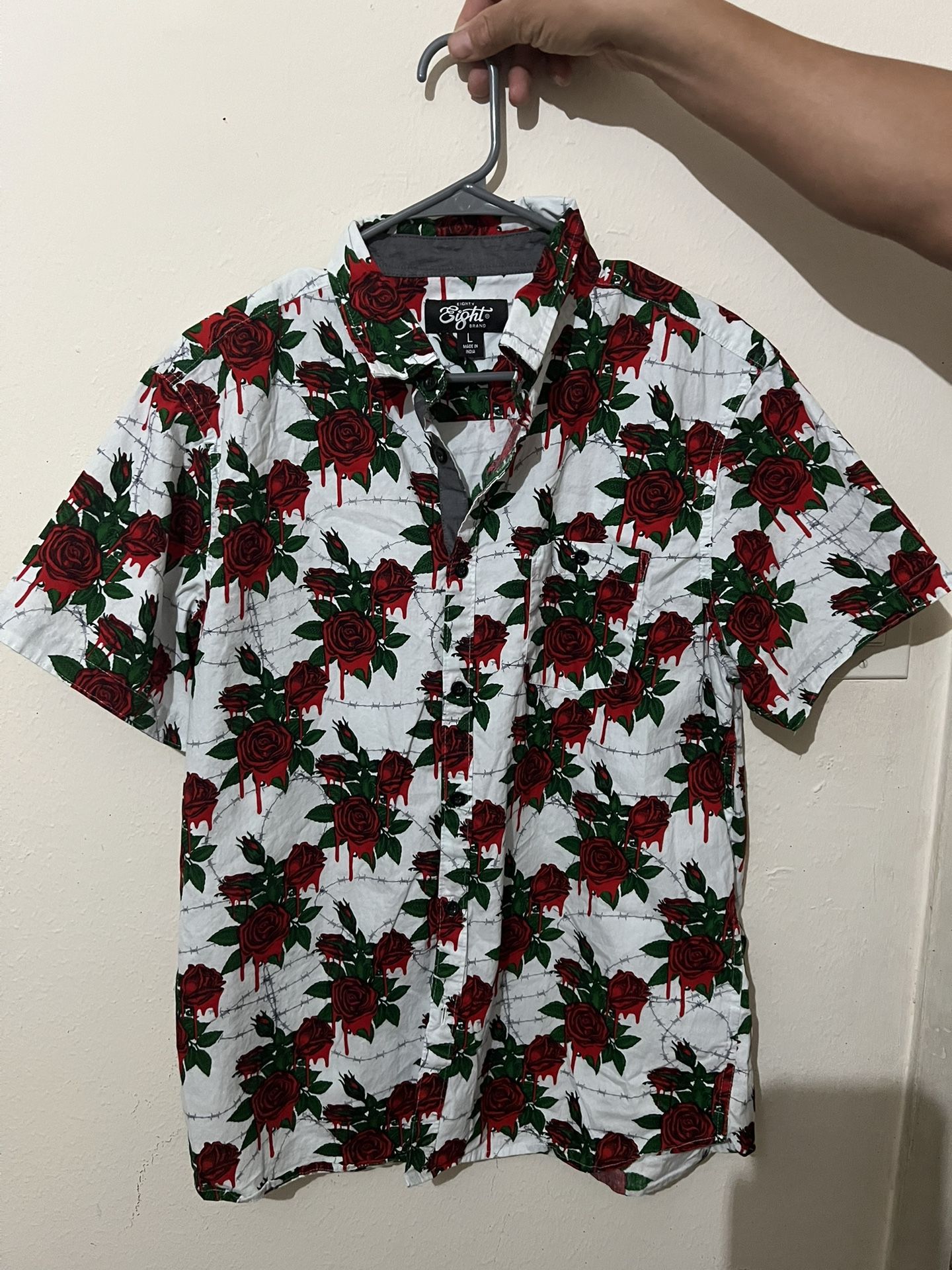 Eight X Men's White and Red Shirt