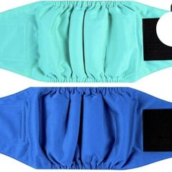 Paw Legend Washable Dog Belly Band Wrap Diapers for Male Dog | High Absorbing Puppy & Doggy Diapers Male (2 Pack,Blue,Aqua,XX-Large)
