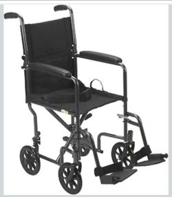 Medical Folding Transport Wheelchair, Swing-Away Footrest, Silver
Lightweight Transport Wheelchair Folds for Easy Storage and Travel with Swing-Away F
