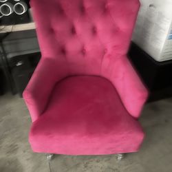 Pink Chair With Wheels 