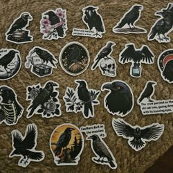 20 Raven Crow stickers 