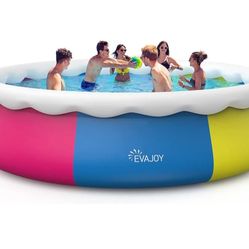 BRAND NEW 
EVAJOY 15ft *35in Inflatable Swimming Pool Include Filter Pump, Ground Cloth and Cover, Blue