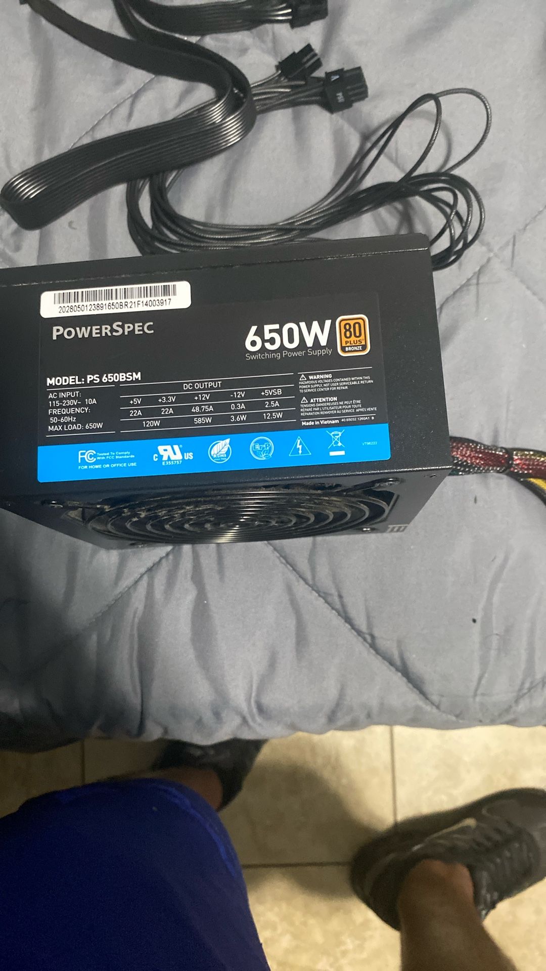 Power Supply 650 w  80 Plus 