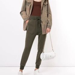 James Perse Lotus Terry Slouchy Sweatpant Jogger Women Sz 1 SM Olive Green NWT