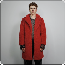 Haute Couture Vibrant red, textured single-breasted coat by Koché