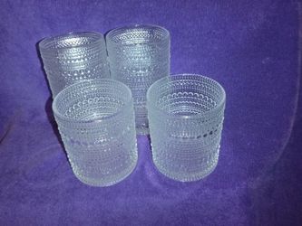 Clear Hobnail Textured Glass Tumbler