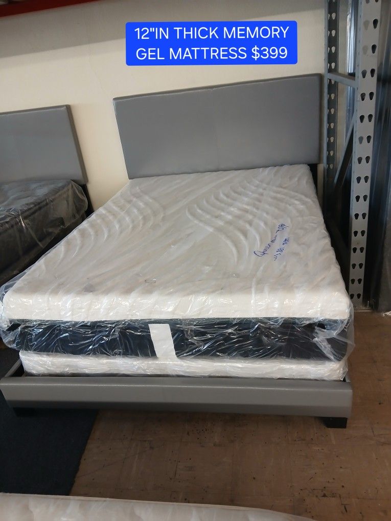 12"IN THICK QUEEN MEMORY GEL MATTRESS