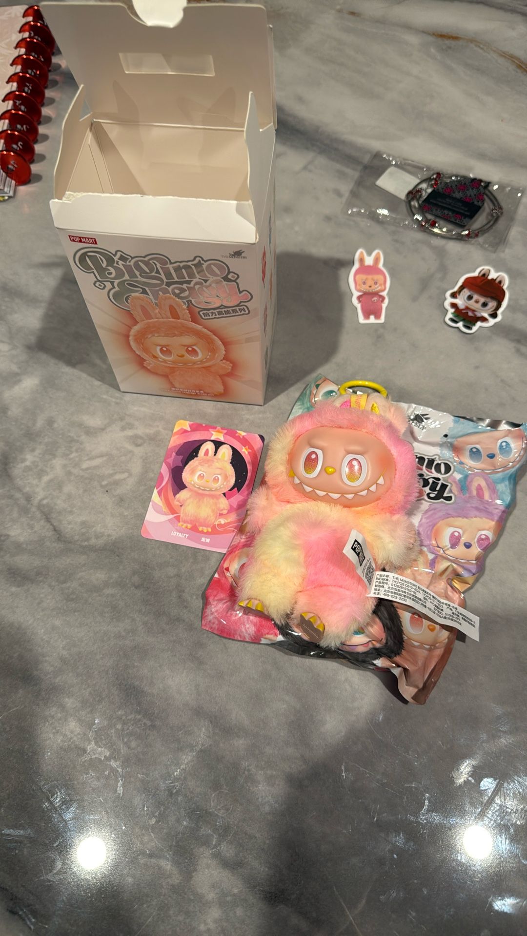 Authentic Labubu Loyalty from the "Big Into Energy" series of Labubu plush toys created by Pop Mart.