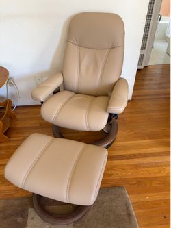Almost New!  Leather Recliner with Ottoman