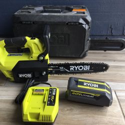 CHAINSAW RYOBI 40V BATTERY AND CHARGER INCLUDED 