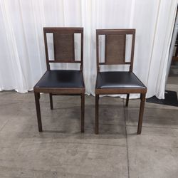 Pair of Brown Wood Folding Chair