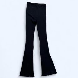 H&M Size Small Black Slim Knit Ribbed Flare Bell Bottom Pants