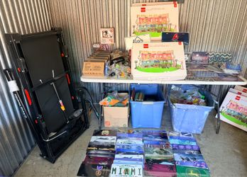 Toys, Treadmill, License Plates more than 100, and Media Books.