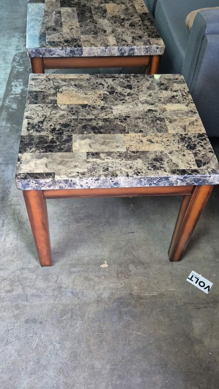 Modern Marble-Style Side Table