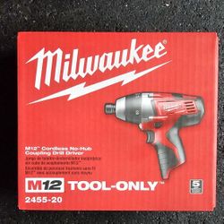 Milwaukee
M12 12V Lithium-Ion Cordless 1/4 in. No-Hub Coupling Driver (Tool-Only)
