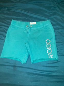 Aeropostale Teal Drawstring Shorts M